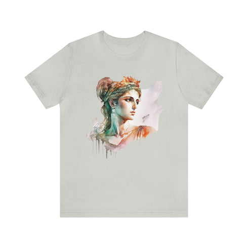 Greecian Goddess in Watercolor - Short Sleeve Tee Silver